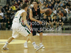 Marcelinho Huerta (no.9) of Caja Laboral (R) and Jaka Klobucar (no.8) of Union Olimpija (L) during match of Basketball Euroleague between Union Olimpija, Ljubljana, Slovenia and Caja Laboral, Vitoria, Spain. Match between Union Olimpija and Caja Laboral was played on 5th of November 2009 in Tivoli Arena in Ljubljana, Slovenia.

