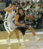 Pau Ribas (no.4) of Caja Laboral (R) and Jaka Klobucar (no.8) of Union Olimpija (L) during match of Basketball Euroleague between Union Olimpija, Ljubljana, Slovenia and Caja Laboral, Vitoria, Spain. Match between Union Olimpija and Caja Laboral was played on 5th of November 2009 in Tivoli Arena in Ljubljana, Slovenia.
