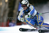 Anja Paerson of Sweden skiing in first run of women giant slalom World Cup race in Lienz, Austra. Giant slalom race of Women Audi FIS Alpine skiing World Cup 2009-10 was held in Lienz, Slovenia, on 28th of December 2009.
