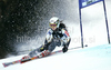 Sanni Leinonen of Finland skiing in first run of women giant slalom World Cup race in Lienz, Austra. Giant slalom race of Women Audi FIS Alpine skiing World Cup 2009-10 was held in Lienz, Slovenia, on 28th of December 2009.
