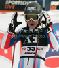 Anemone Marmottan of France reacts in finish of second run of women giant slalom World Cup race in Lienz, Austra. Giant slalom race of Women Audi FIS Alpine skiing World Cup 2009-10 was held in Lienz, Slovenia, on 28th of December 2009.
