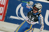 Anja Paerson of Sweden reacts in finish of second run of women giant slalom World Cup race in Lienz, Austra. Giant slalom race of Women Audi FIS Alpine skiing World Cup 2009-10 was held in Lienz, Slovenia, on 28th of December 2009.
