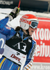 Maria Pietilae-Holmner of Sweden reacts in finish of second run of women giant slalom World Cup race in Lienz, Austra. Giant slalom race of Women Audi FIS Alpine skiing World Cup 2009-10 was held in Lienz, Slovenia, on 28th of December 2009.
