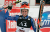 Maria Pietilae-Holmner of Sweden reacts in finish of second run of women giant slalom World Cup race in Lienz, Austra. Giant slalom race of Women Audi FIS Alpine skiing World Cup 2009-10 was held in Lienz, Slovenia, on 28th of December 2009.
