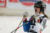 Second placed Manuela Moelgg of Italy reacts in finish of second run of women giant slalom World Cup race in Lienz, Austra. Giant slalom race of Women Audi FIS Alpine skiing World Cup 2009-10 was held in Lienz, Slovenia, on 28th of December 2009.
