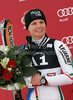  celebrates her medal won in women giant slalom World Cup race in Lienz, Austra. Giant slalom race of Women Audi FIS Alpine skiing World Cup 2009-10 was held in Lienz, Slovenia, on 28th of December 2009.

