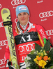 Winner Kathrin Hoelzl of Germany celebrates her medal won in women giant slalom World Cup race in Lienz, Austra. Giant slalom race of Women Audi FIS Alpine skiing World Cup 2009-10 was held in Lienz, Slovenia, on 28th of December 2009.

