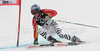 Viktoria Rebensburg of Germany skiing in second run of women giant slalom World Cup race in Lienz, Austra. Giant slalom race of Women Audi FIS Alpine skiing World Cup 2009-10 was held in Lienz, Slovenia, on 28th of December 2009.
