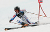 Taina Barioz of France skiing in second run of women giant slalom World Cup race in Lienz, Austra. Giant slalom race of Women Audi FIS Alpine skiing World Cup 2009-10 was held in Lienz, Slovenia, on 28th of December 2009.
