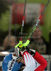 Winner Marlies Schild of Austria reacts in finish of second run of women slalom World Cup race in Lienz, Austra. Slalom race of Women Audi FIS Alpine skiing World Cup 2009-10 was held in Lienz, Austria, on 29th of December 2009.
