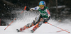 Third after first run Tanja Poutiainen of Finland skiing in first run of women slalom World Cup race in Lienz, Austra. Slalom race of Women Audi FIS Alpine skiing World Cup 2009-10 was held in Lienz, Austria, on 29th of December 2009.
