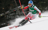 Leader after first run Marlies Schild of Austria skiing in first run of women slalom World Cup race in Lienz, Austra. Slalom race of Women Audi FIS Alpine skiing World Cup 2009-10 was held in Lienz, Austria, on 29th of December 2009.
