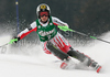 Kathrin Zettel of Austria skiing in first run of women slalom World Cup race in Lienz, Austra. Slalom race of Women Audi FIS Alpine skiing World Cup 2009-10 was held in Lienz, Austria, on 29th of December 2009.
