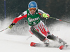 Marlies Schild of Austria skiing in first run of women slalom World Cup race in Lienz, Austra. Slalom race of Women Audi FIS Alpine skiing World Cup 2009-10 was held in Lienz, Austria, on 29th of December 2009.
