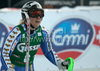 Anja Paerson of Sweden reacts in finish of second run of women slalom World Cup race in Lienz, Austra. Slalom race of Women Audi FIS Alpine skiing World Cup 2009-10 was held in Lienz, Austria, on 29th of December 2009.
