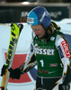Tanja Poutiainen of Finland reacts in finish of second run of women slalom World Cup race in Lienz, Austra, after she lost her third place after second run due broken pole. Slalom race of Women Audi FIS Alpine skiing World Cup 2009-10 was held in Lienz, Austria, on 29th of December 2009.
