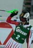 Third placed Kathrin Zettel of Austria reacts in finish of second run of women slalom World Cup race in Lienz, Austra. Slalom race of Women Audi FIS Alpine skiing World Cup 2009-10 was held in Lienz, Austria, on 29th of December 2009.
