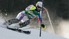 Claire Dautherives of France skiing in second run of women slalom World Cup race in Lienz, Austra. Slalom race of Women Audi FIS Alpine skiing World Cup 2009-10 was held in Lienz, Austria, on 29th of December 2009.
