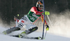 Katharina Duerr of Germany skiing in second run of women slalom World Cup race in Lienz, Austra. Slalom race of Women Audi FIS Alpine skiing World Cup 2009-10 was held in Lienz, Austria, on 29th of December 2009.
