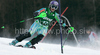 Fourth placed Tina Maze of Slovenia skiing in second run of women slalom World Cup race in Lienz, Austra. Slalom race of Women Audi FIS Alpine skiing World Cup 2009-10 was held in Lienz, Austria, on 29th of December 2009.
