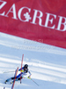 Manuela Moelgg of Italy skiing in second run of women Snow queen trophy slalom World Cup race in Zagreb, Croatia. Slalom race of Women Audi FIS Alpine skiing World Cup 2009-10 was held in on Sljeme above Zagreb, Croatia, on 3rd of January 2010.
