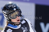 Manuela Moelgg of Italy reacts in finish of second run of women Snow queen trophy slalom World Cup race in Zagreb, Croatia. Slalom race of Women Audi FIS Alpine skiing World Cup 2009-10 was held in on Sljeme above Zagreb, Croatia, on 3rd of January 2010.
