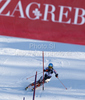 Tanja Poutiainen of Finland skiing in second run of women Snow queen trophy slalom World Cup race in Zagreb, Croatia. Slalom race of Women Audi FIS Alpine skiing World Cup 2009-10 was held in on Sljeme above Zagreb, Croatia, on 3rd of January 2010.
