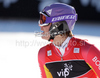 Fourth placed Maria Riesch of Germany reacts in finish of second run of women Snow queen trophy slalom World Cup race in Zagreb, Croatia. Slalom race of Women Audi FIS Alpine skiing World Cup 2009-10 was held in on Sljeme above Zagreb, Croatia, on 3rd of January 2010.
