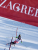 Second placed Kathrin Zettel of Austria skiing in second run of women Snow queen trophy slalom World Cup race in Zagreb, Croatia. Slalom race of Women Audi FIS Alpine skiing World Cup 2009-10 was held in on Sljeme above Zagreb, Croatia, on 3rd of January 2010.
