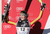 Third placed Susanne Riesch of Germany celebrates her medal won in women Snow queen trophy slalom World Cup race in Zagreb, Croatia. Slalom race of Women Audi FIS Alpine skiing World Cup 2009-10 was held in on Sljeme above Zagreb, Croatia, on 3rd of January 2010.

