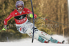 Fourth placed Maria Riesch of Germany skiing in second run of women Snow queen trophy slalom World Cup race in Zagreb, Croatia. Slalom race of Women Audi FIS Alpine skiing World Cup 2009-10 was held in on Sljeme above Zagreb, Croatia, on 3rd of January 2010.
