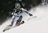 Anemone Marmottan of France skiing in first run of women Snow queen trophy slalom World Cup race in Zagreb, Croatia. Slalom race of Women Audi FIS Alpine skiing World Cup 2009-10 was held in on Sljeme above Zagreb, Croatia, on 3rd of January 2010.
