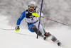 Giorgio Rocca of Italy skiing in first run of men Snow queen trophy slalom World Cup race in Zagreb, Croatia. Slalom race of Men Audi FIS Alpine skiing World Cup 2009-10 was held on Sljeme above Zagreb, Croatia, on 6th of January 2010.
