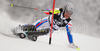 Fifth after first run Julien Lizeroux of France skiing in first run of men Snow queen trophy slalom World Cup race in Zagreb, Croatia. Slalom race of Men Audi FIS Alpine skiing World Cup 2009-10 was held on Sljeme above Zagreb, Croatia, on 6th of January 2010.
