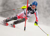 Eight after first run Benjamin Raich of Austria skiing in first run of men Snow queen trophy slalom World Cup race in Zagreb, Croatia. Slalom race of Men Audi FIS Alpine skiing World Cup 2009-10 was held on Sljeme above Zagreb, Croatia, on 6th of January 2010.
