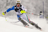 Second placed after first run Giuliano Razzoli of Italy skiing in first run of men Snow queen trophy slalom World Cup race in Zagreb, Croatia. Slalom race of Men Audi FIS Alpine skiing World Cup 2009-10 was held on Sljeme above Zagreb, Croatia, on 6th of January 2010.
