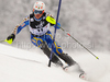 Andre Myhrer of Sweden skiing in first run of men Snow queen trophy slalom World Cup race in Zagreb, Croatia. Slalom race of Men Audi FIS Alpine skiing World Cup 2009-10 was held on Sljeme above Zagreb, Croatia, on 6th of January 2010.
