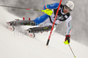 Patrick Thaler of Italy skiing in first run of men Snow queen trophy slalom World Cup race in Zagreb, Croatia. Slalom race of Men Audi FIS Alpine skiing World Cup 2009-10 was held on Sljeme above Zagreb, Croatia, on 6th of January 2010.
