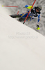 Markus Larsson of Sweden skiing in first run of men Snow queen trophy slalom World Cup race in Zagreb, Croatia. Slalom race of Men Audi FIS Alpine skiing World Cup 2009-10 was held on Sljeme above Zagreb, Croatia, on 6th of January 2010.
