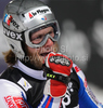 Third placed Julien Lizeroux of France reacts in finish of second run of men Snow queen trophy slalom World Cup race in Zagreb, Croatia. Slalom race of Men Audi FIS Alpine skiing World Cup 2009-10 was held on Sljeme above Zagreb, Croatia, on 6th of January 2010.
