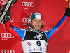 Third placed Julien Lizeroux of France celebrates his medal won in men Snow queen trophy slalom World Cup race in Zagreb, Croatia. Slalom race of Men Audi FIS Alpine skiing World Cup 2009-10 was held on Sljeme above Zagreb, Croatia, on 6th of January 2010.
