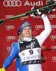 Winner Giuliano Razzoli of Italy celebrates his medal won in men Snow queen trophy slalom World Cup race in Zagreb, Croatia. Slalom race of Men Audi FIS Alpine skiing World Cup 2009-10 was held on Sljeme above Zagreb, Croatia, on 6th of January 2010.

