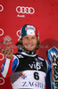 Third placed Julien Lizeroux of France celebrates his medal won in men Snow queen trophy slalom World Cup race in Zagreb, Croatia. Slalom race of Men Audi FIS Alpine skiing World Cup 2009-10 was held on Sljeme above Zagreb, Croatia, on 6th of January 2010.
