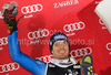Second placed Manfred Moelgg of Italy celebrates his medal won in men Snow queen trophy slalom World Cup race in Zagreb, Croatia. Slalom race of Men Audi FIS Alpine skiing World Cup 2009-10 was held on Sljeme above Zagreb, Croatia, on 6th of January 2010.
