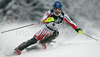 Benjamin Raich of Austria skiing in first run of men Snow queen trophy slalom World Cup race in Zagreb, Croatia. Slalom race of Men Audi FIS Alpine skiing World Cup 2009-10 was held on Sljeme above Zagreb, Croatia, on 6th of January 2010.
