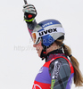 Winner Lindsey Vonn of USA reacts in finish of women downhill race of Audi FIS alpine skiing World Cup in Haus im Ennstal, Austria. Downhill race of Women Audi FIS Alpine skiing World Cup 2009-10 was held in Haus im Ennstal, Austria, on 9th of January 2010.
