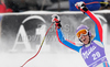Third placed Ingrid Jacquemod of France reacts in finish of women downhill race of Audi FIS alpine skiing World Cup in Haus im Ennstal, Austria. Downhill race of Women Audi FIS Alpine skiing World Cup 2009-10 was held in Haus im Ennstal, Austria, on 9th of January 2010.
