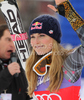 Winner Lindsey Vonn of USA celebrates her medal won in women downhill race of Audi FIS alpine skiing World Cup in Haus im Ennstal, Austria. Downhill race of Women Audi FIS Alpine skiing World Cup 2009-10 was held in Haus im Ennstal, Austria, on 9th of January 2010.
