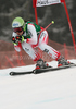 Eight placed Anna Fenninger of Switzerland skiing during women Super-G race of Audi FIS alpine skiing World Cup in Haus im Ennstal, Austria. Super-G race of Women Audi FIS Alpine skiing World Cup 2009-10 was held in Haus im Ennstal, Austria, on 10th of January 2010.
