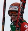 Third placed Martina Schild of Switzerland reacts in finish of women Super-G race of Audi FIS alpine skiing World Cup in Haus im Ennstal, Austria. Super-G race of Women Audi FIS Alpine skiing World Cup 2009-10 was held in Haus im Ennstal, Austria, on 10th of January 2010.
